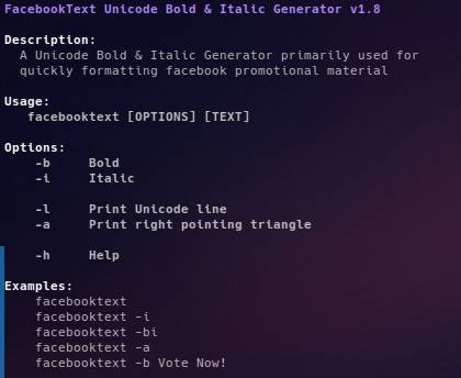 Facebook Text CLI